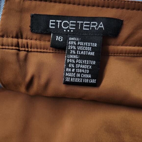 Etcetera Skirt Womens 16 Light Blue Pencil Back Zip Lined Front Pockets Career - Picture 2 of 11